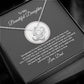 MC018 To My Beautiful Daughter I Love You Love Knot Necklace Gift From Dad