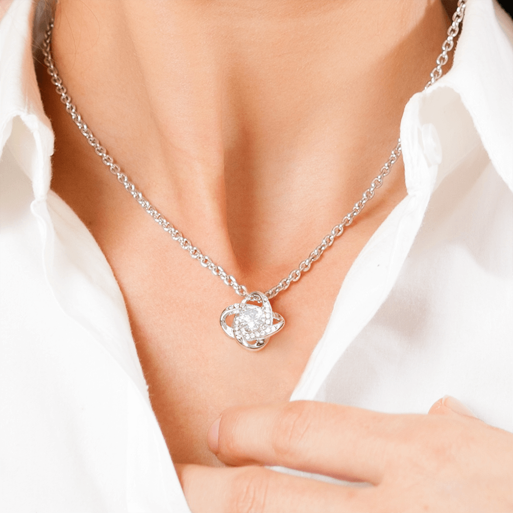 MC030 To My Daughter Never Forget That I Love You Love Knot Necklace Gift From Dad