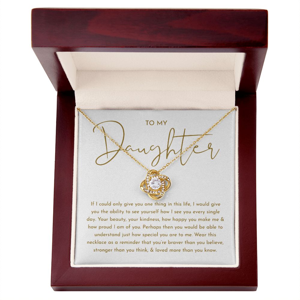 To My Daughter How Special You Are To Me Love Knot Necklace