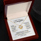 MC013 Daughter Hold This Tight To Feel My Love Love Knot Necklace Gift From Mom