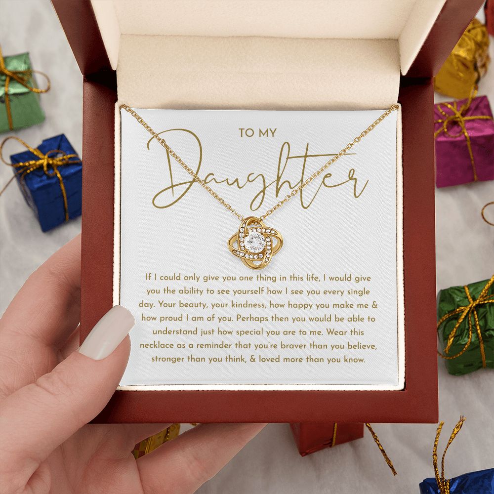 To My Daughter How Special You Are To Me Love Knot Necklace