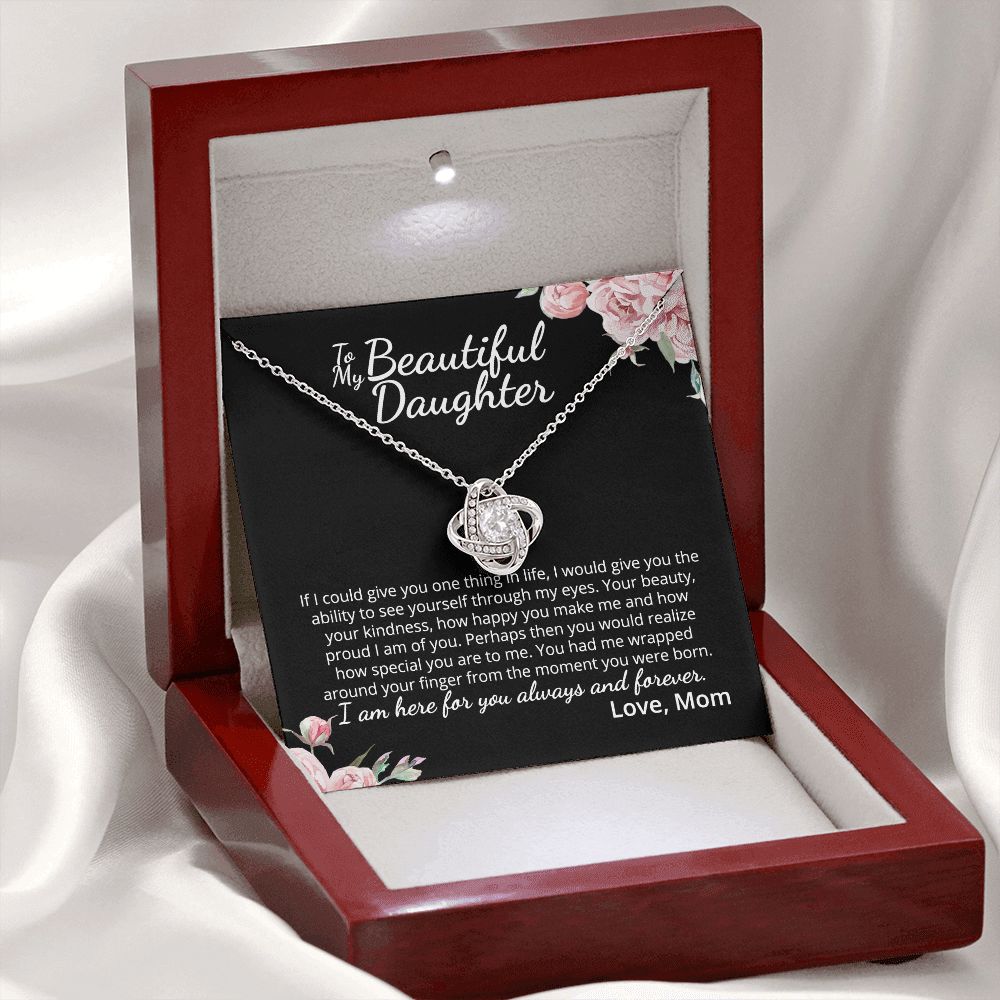 MC016 To My Beautiful Daughter How Special You Are To Me Love Knot Necklace Gift From Mom