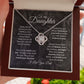 MC021 To My Daughter I Love You Love Knot Necklace Gift From Dad