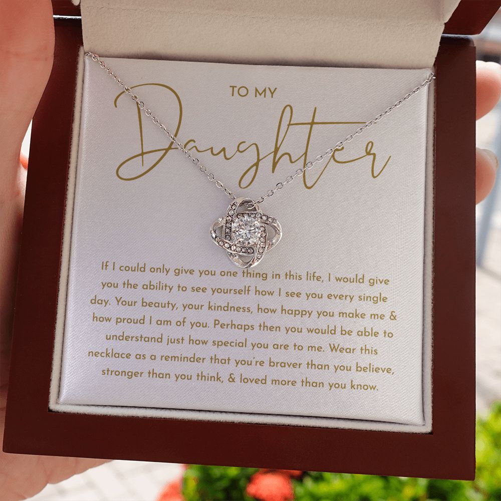 To My Daughter How Special You Are To Me Love Knot Necklace