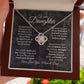 MC019 To Our Daughter We Love You Love Knot Necklace Gift