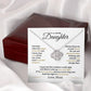MC013 Daughter Hold This Tight To Feel My Love Love Knot Necklace Gift From Mom