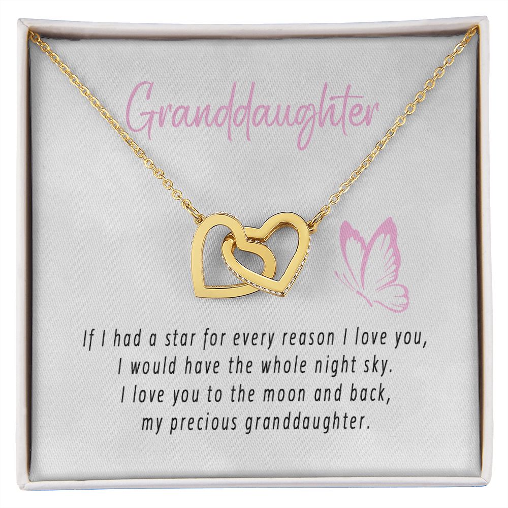 To My Beautiful Granddaughter Interlocking Hearts Necklace Gift From Grandpa or Grandma