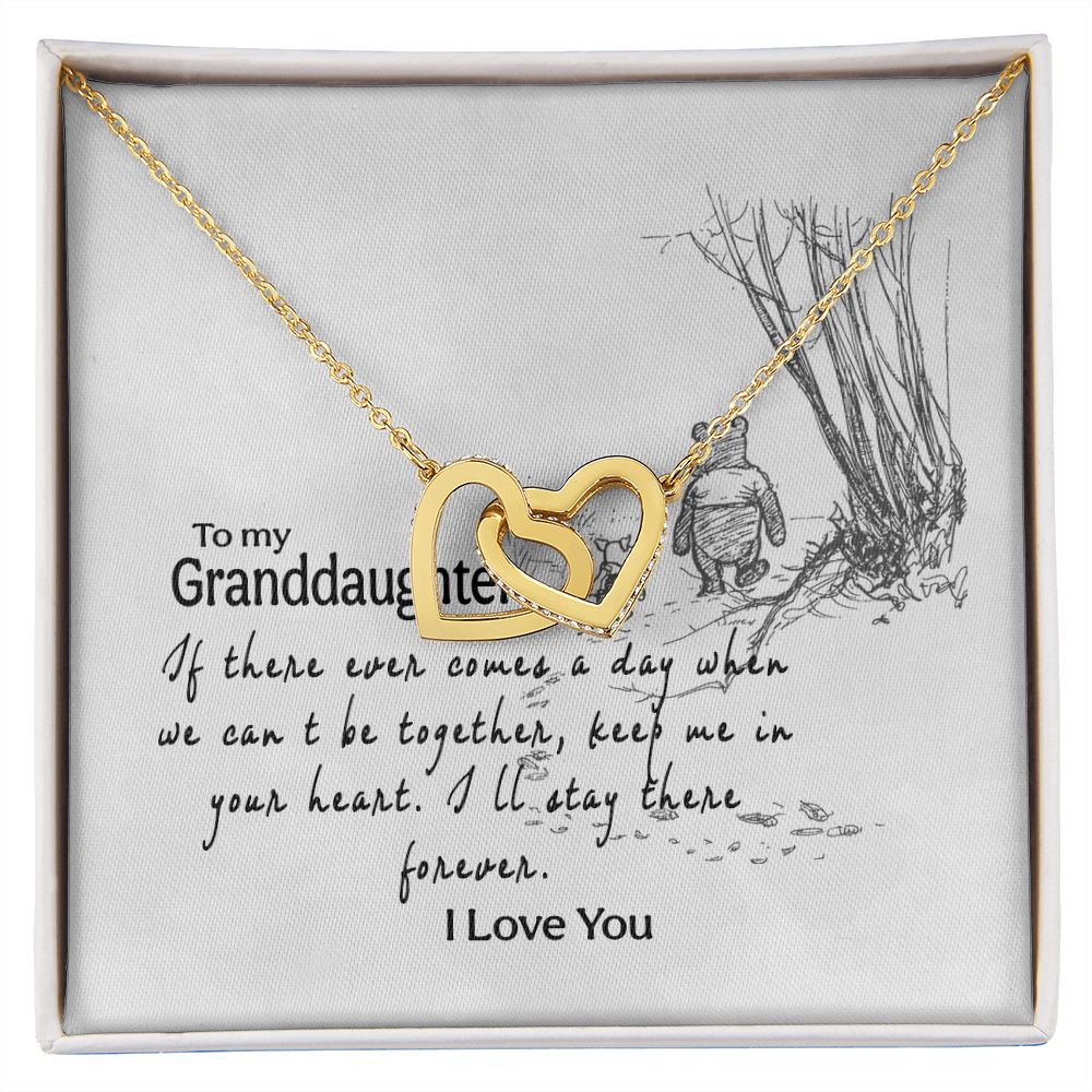 To My Granddaughter Interlocking Hearts Necklace Gift From Grandma or Grandpa