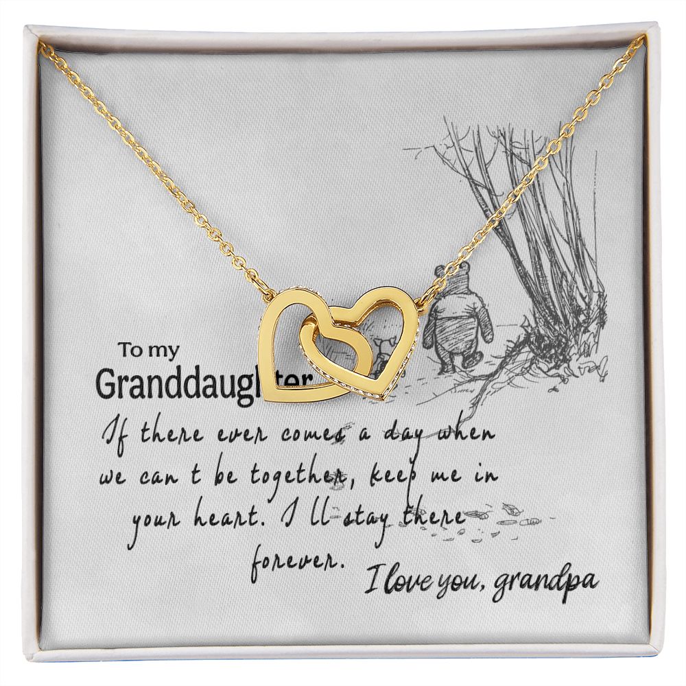 To My Granddaughter Interlocking Hearts Necklace Gift From Grandpa