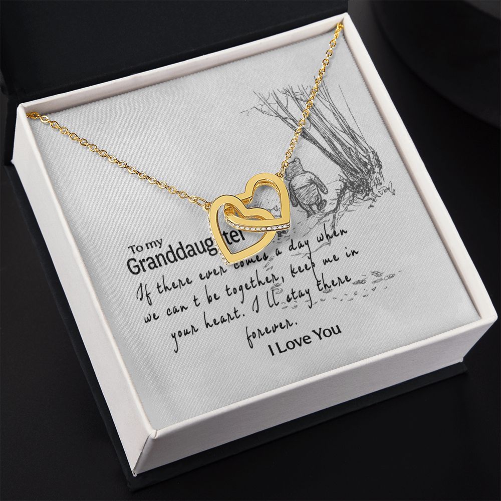 To My Granddaughter Interlocking Hearts Necklace Gift From Grandma or Grandpa