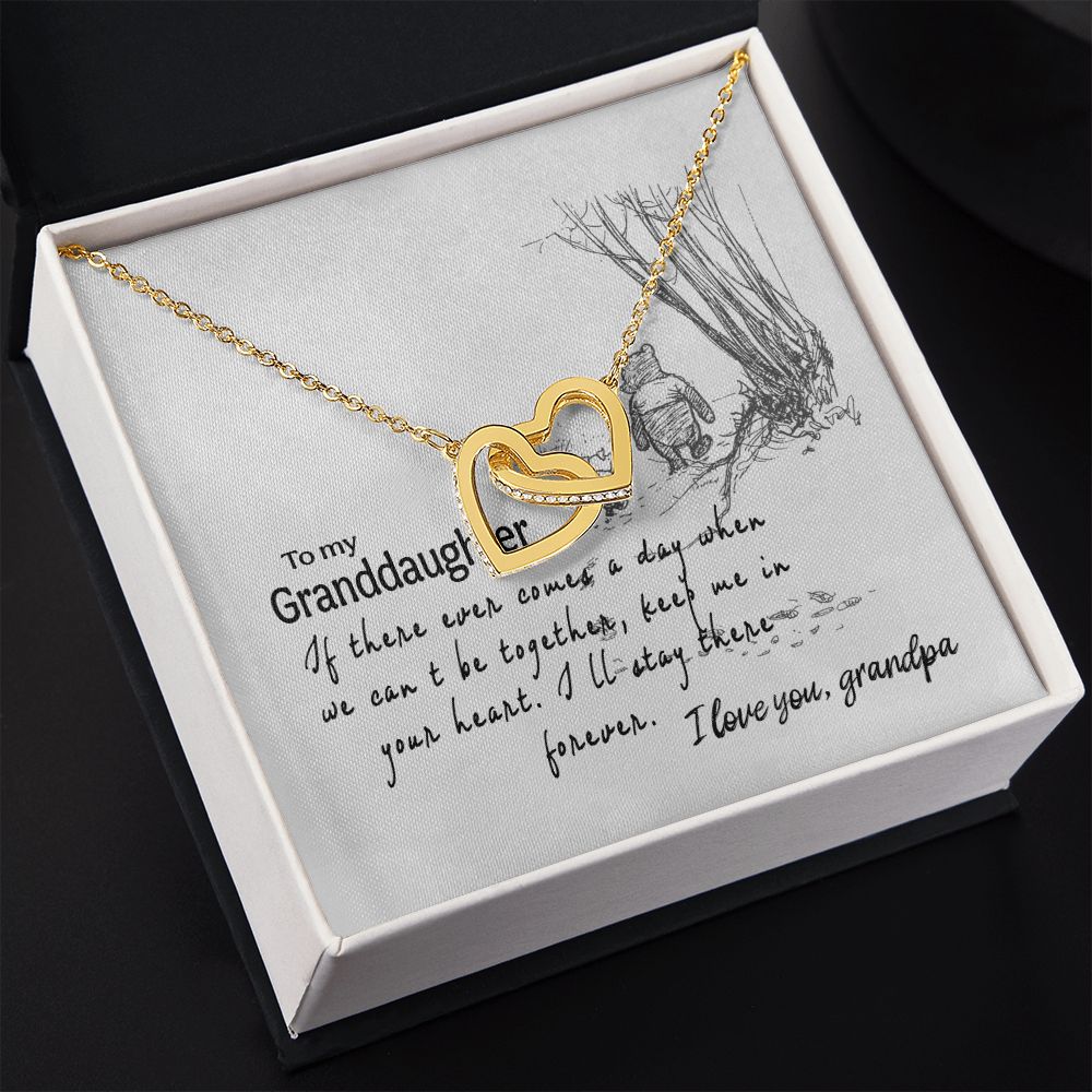 To My Granddaughter Interlocking Hearts Necklace Gift From Grandpa