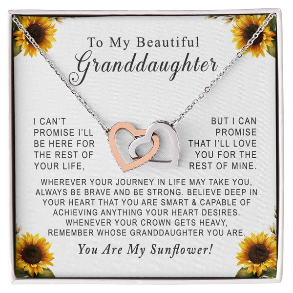 To My Beautiful Granddaughter Interlocking Hearts Necklace Gift From Grandfather or Grandmother