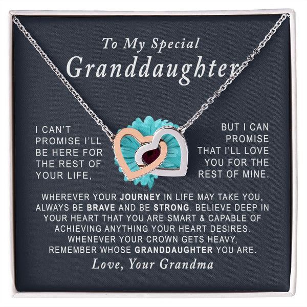 To My Special Granddaughter Interlocking Hearts Necklace Gift From Grandma