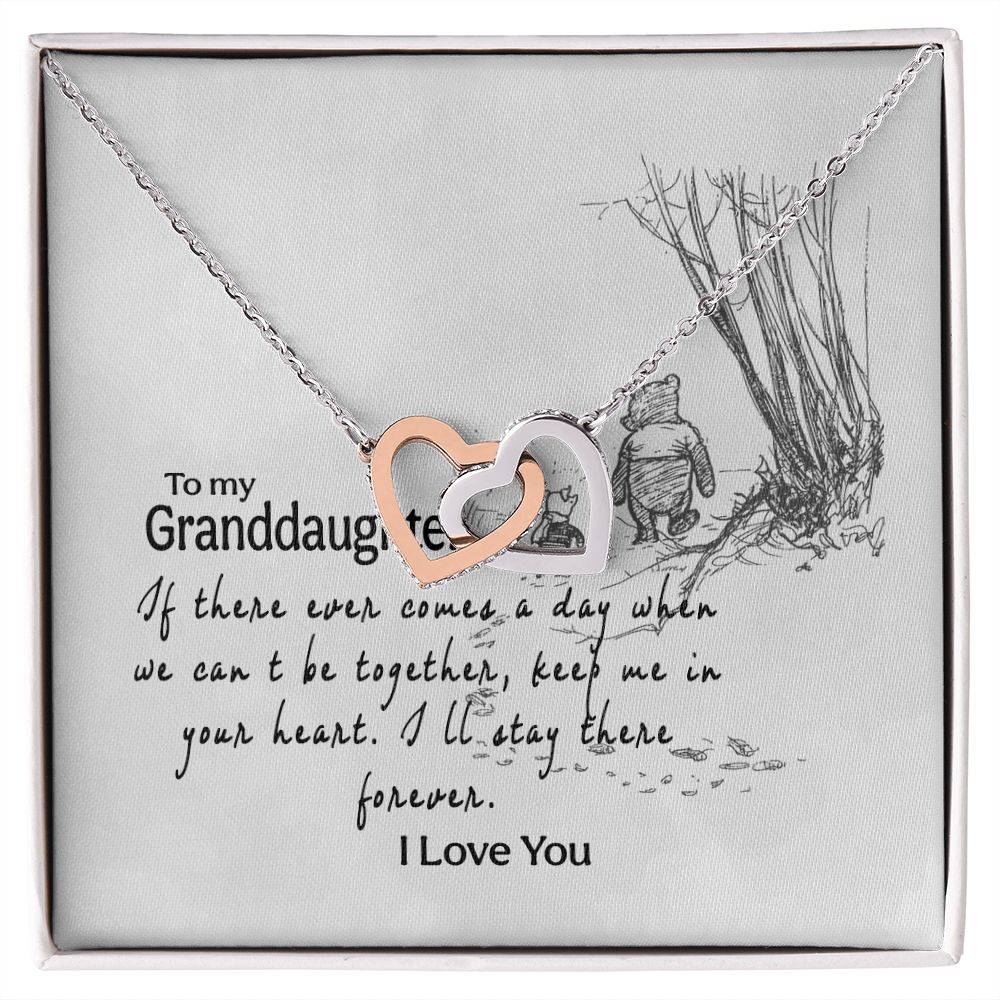 To My Granddaughter Interlocking Hearts Necklace Gift From Grandma or Grandpa