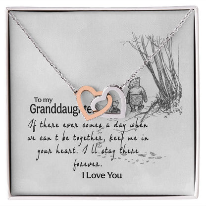 To My Granddaughter Interlocking Hearts Necklace Gift From Grandma or Grandpa