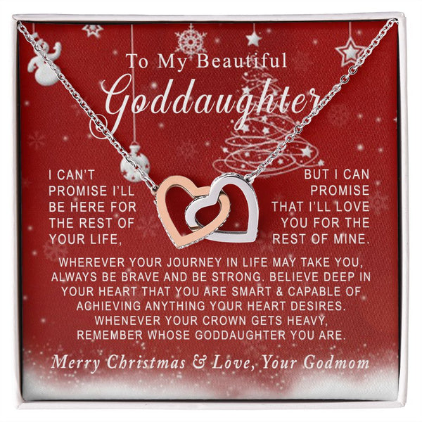 To My Beautiful Goddaughter Merry Christmas Interlocking Hearts Necklace Gift From Godmom