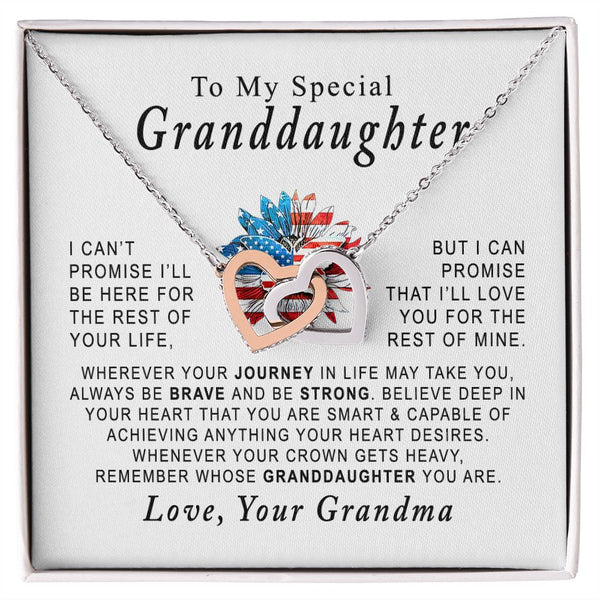 To My Special Granddaughter Interlocking Hearts Necklace Gift From Grandma