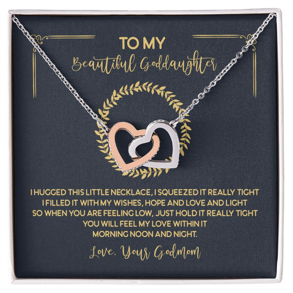 To My Beautiful Goddaughter Interlocking Hearts Necklace Gift From Godmother