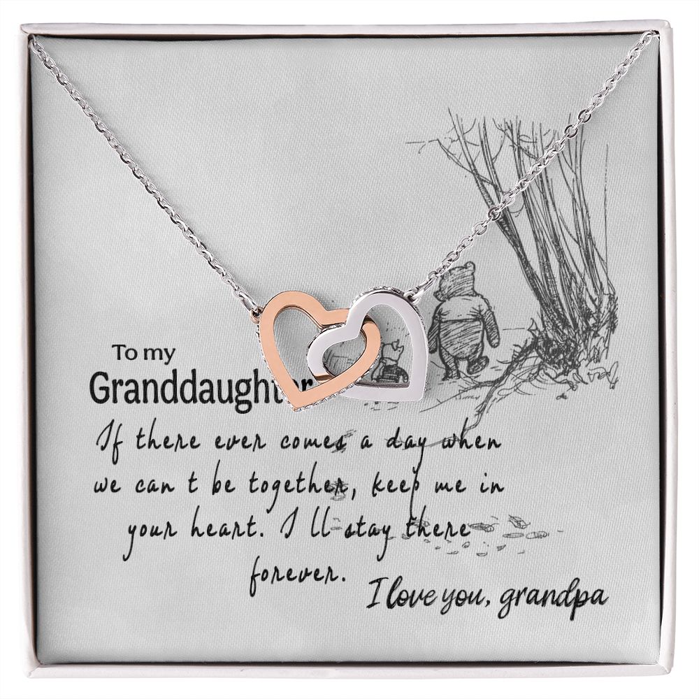 To My Granddaughter Interlocking Hearts Necklace Gift From Grandpa
