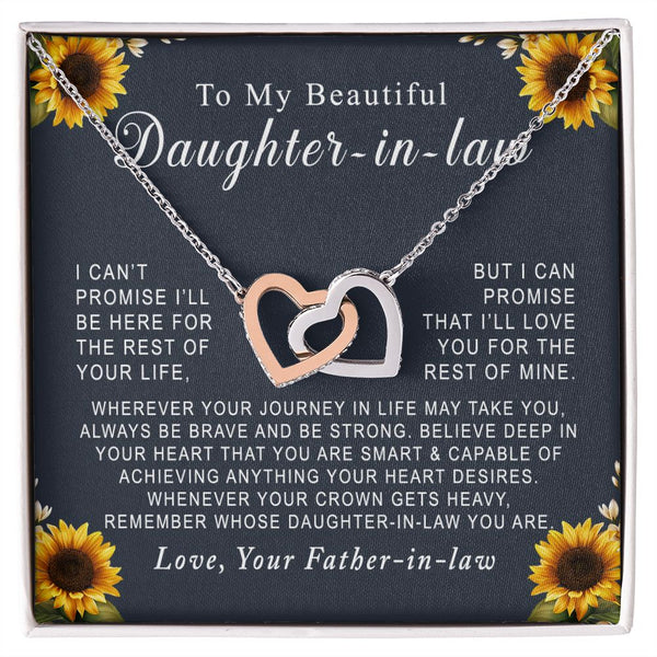 To My Beautiful Daughter-in-law Interlocking Hearts Necklace Gift From Father-in-law