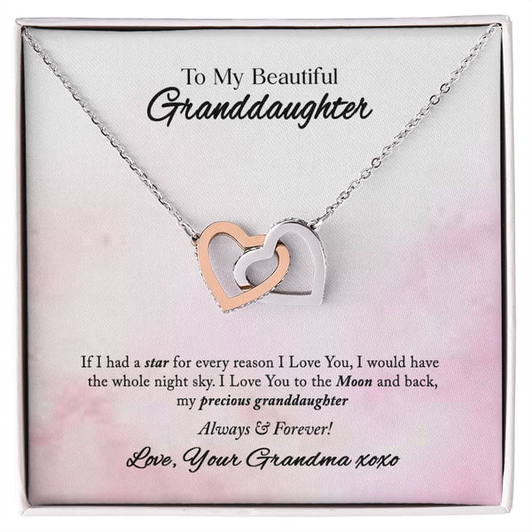 To My Beautiful Granddaughter Interlocking Hearts Necklace Gift From Grandpa