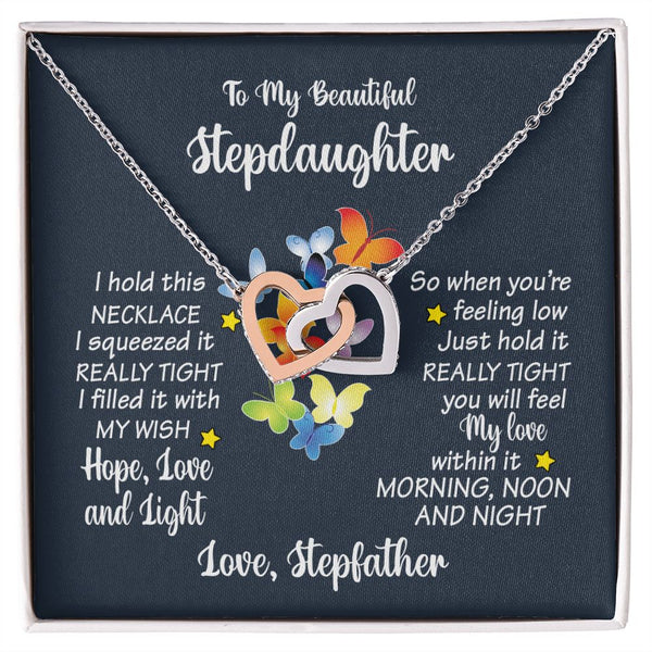 Stepdaughter Interlocking Hearts Necklace Gift From Stepfather