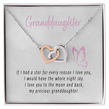 To My Beautiful Granddaughter Interlocking Hearts Necklace Gift From Grandpa or Grandma