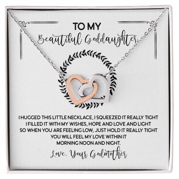To My Beautiful Goddaughter Interlocking Hearts Necklace Gift From Godmother