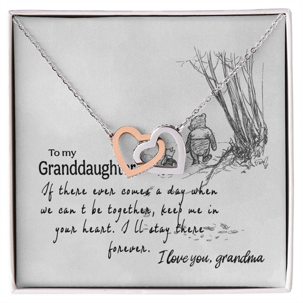 To My Granddaughter Interlocking Hearts Necklace Gift From Grandma