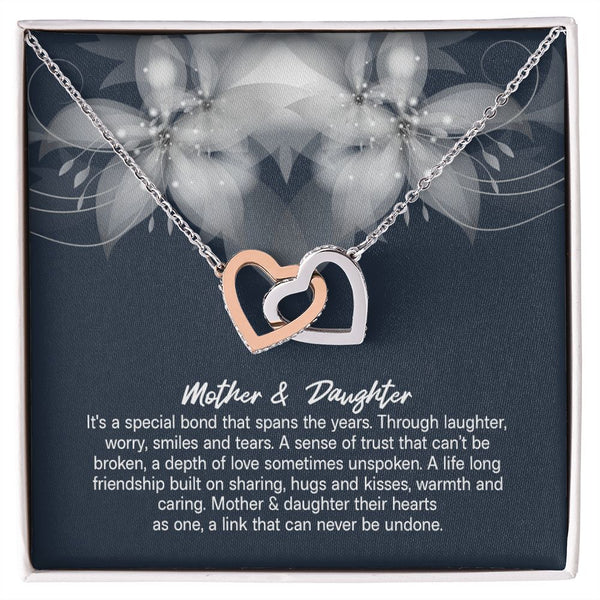 Mother & Daughter It's A Special Bond Interlocking Hearts Necklace Gift