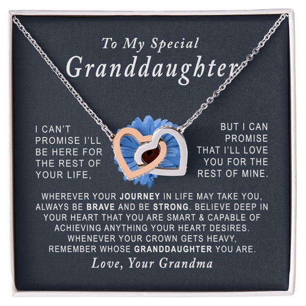To My Special Granddaughter Interlocking Hearts Necklace Gift From Grandma