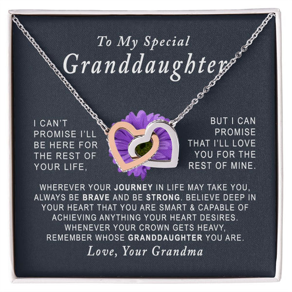 To My Special Granddaughter Interlocking Hearts Necklace Gift From Grandma