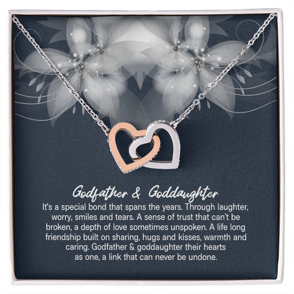 Godfather & Goddaughter It's A Special Bond Interlocking Hearts Necklace Gift