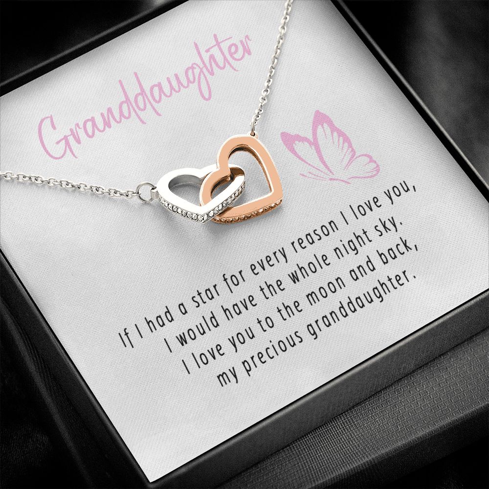 To My Beautiful Granddaughter Interlocking Hearts Necklace Gift From Grandpa or Grandma