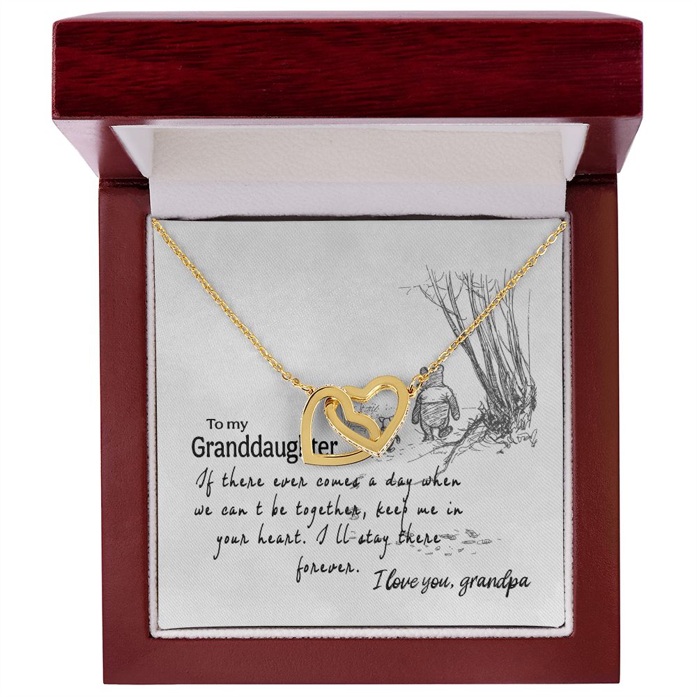 To My Granddaughter Interlocking Hearts Necklace Gift From Grandpa