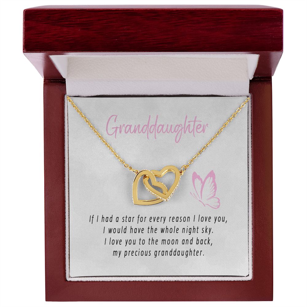 To My Beautiful Granddaughter Interlocking Hearts Necklace Gift From Grandpa or Grandma