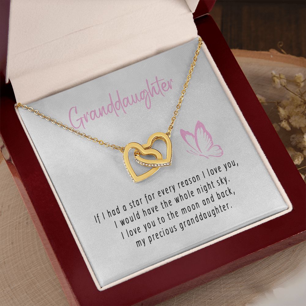 To My Beautiful Granddaughter Interlocking Hearts Necklace Gift From Grandpa or Grandma