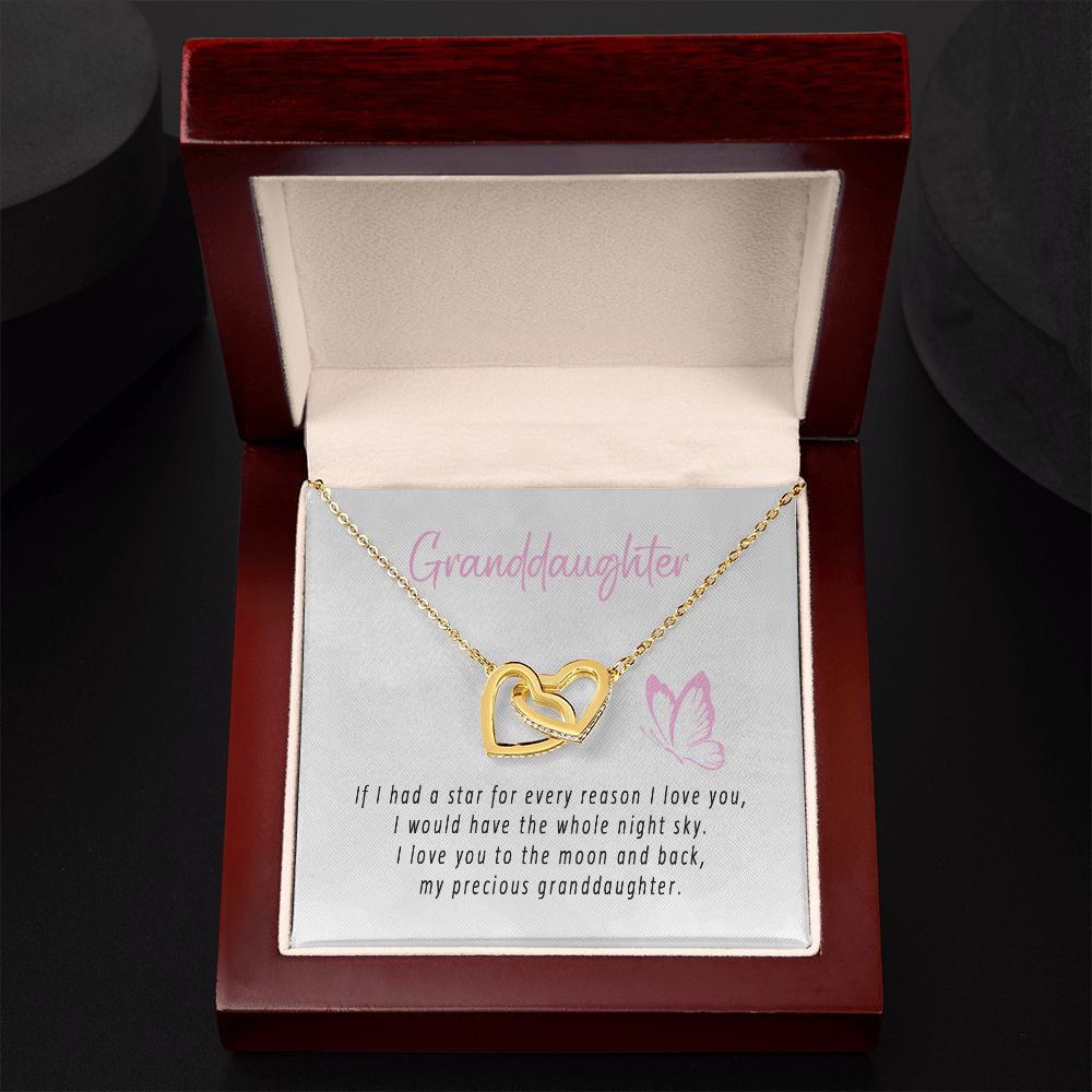 To My Beautiful Granddaughter Interlocking Hearts Necklace Gift From Grandpa or Grandma