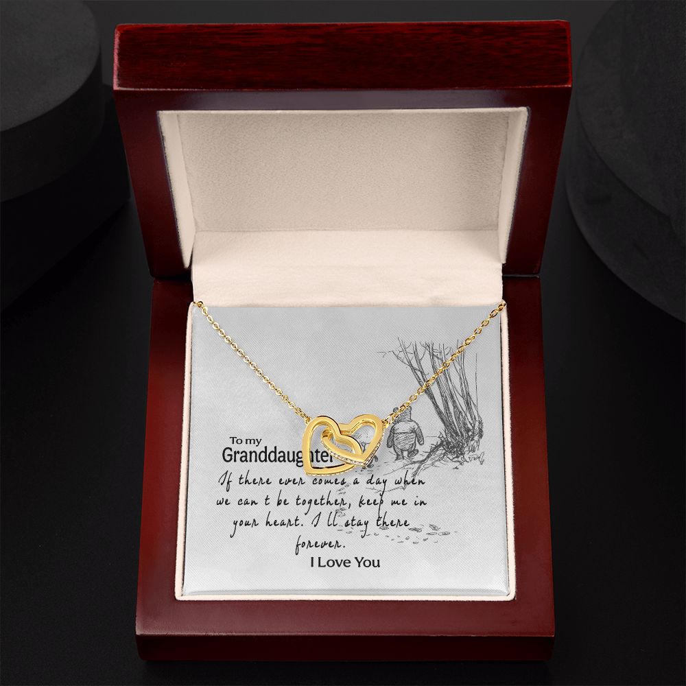 To My Granddaughter Interlocking Hearts Necklace Gift From Grandma or Grandpa