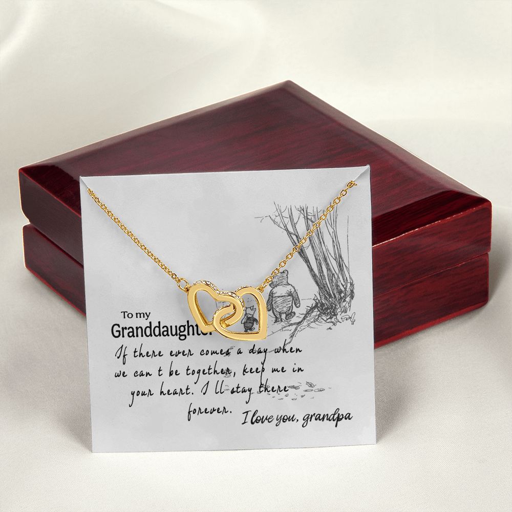 To My Granddaughter Interlocking Hearts Necklace Gift From Grandpa