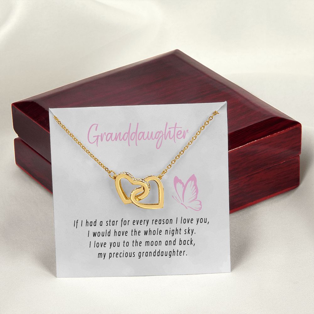 To My Beautiful Granddaughter Interlocking Hearts Necklace Gift From Grandpa or Grandma