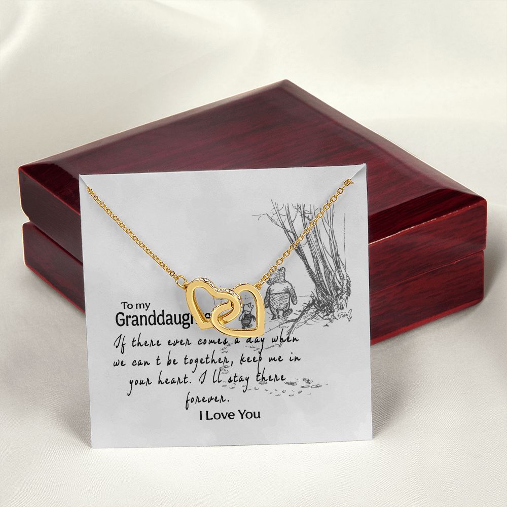 To My Granddaughter Interlocking Hearts Necklace Gift From Grandma or Grandpa