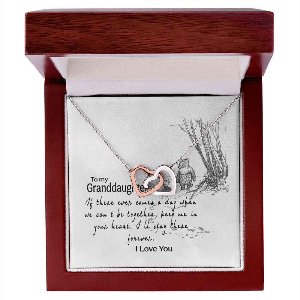 To My Granddaughter Interlocking Hearts Necklace Gift From Grandma or Grandpa