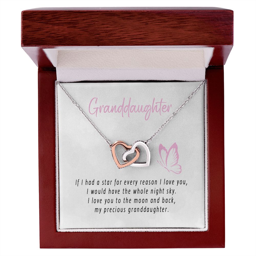 To My Beautiful Granddaughter Interlocking Hearts Necklace Gift From Grandpa or Grandma