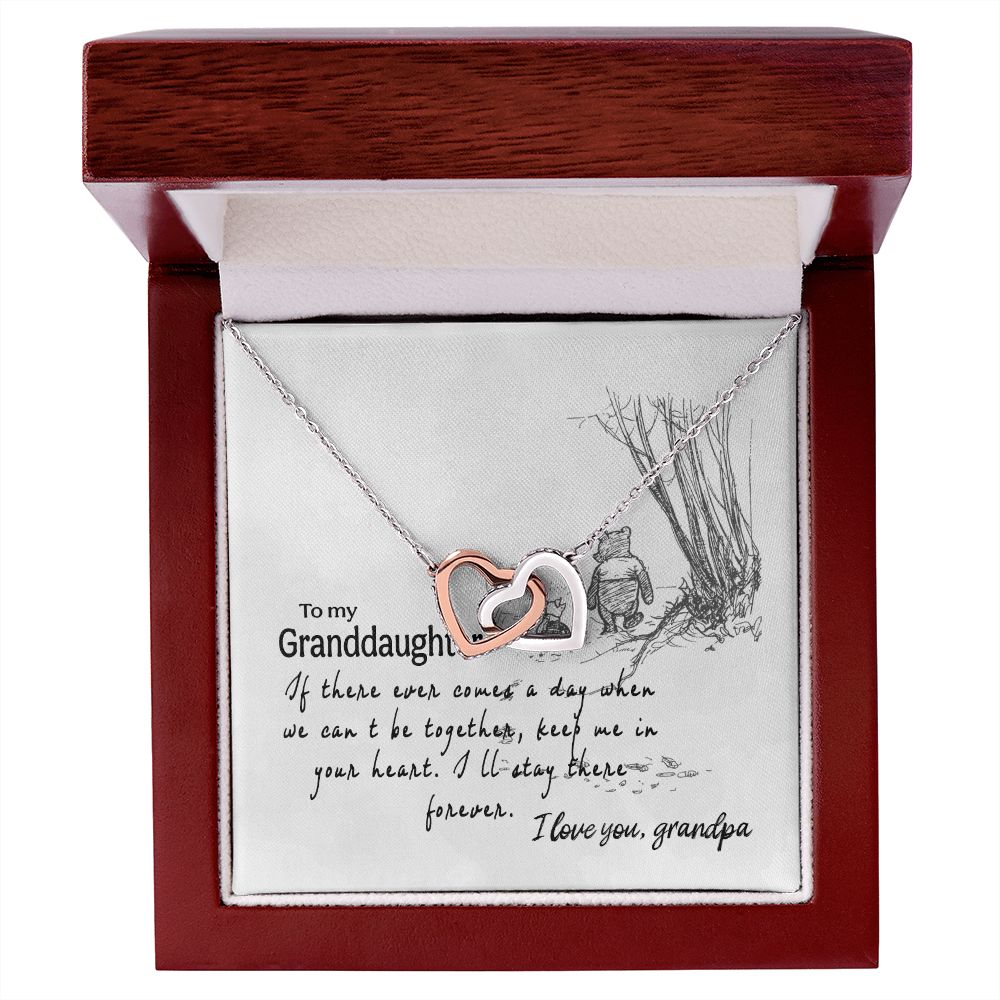 To My Granddaughter Interlocking Hearts Necklace Gift From Grandpa