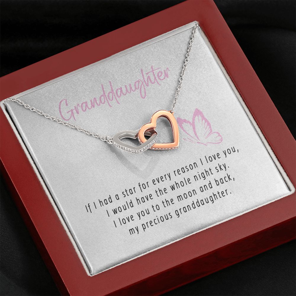 To My Beautiful Granddaughter Interlocking Hearts Necklace Gift From Grandpa or Grandma