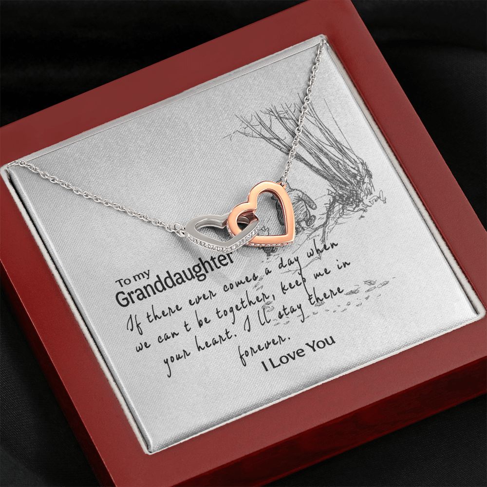 To My Granddaughter Interlocking Hearts Necklace Gift From Grandma or Grandpa