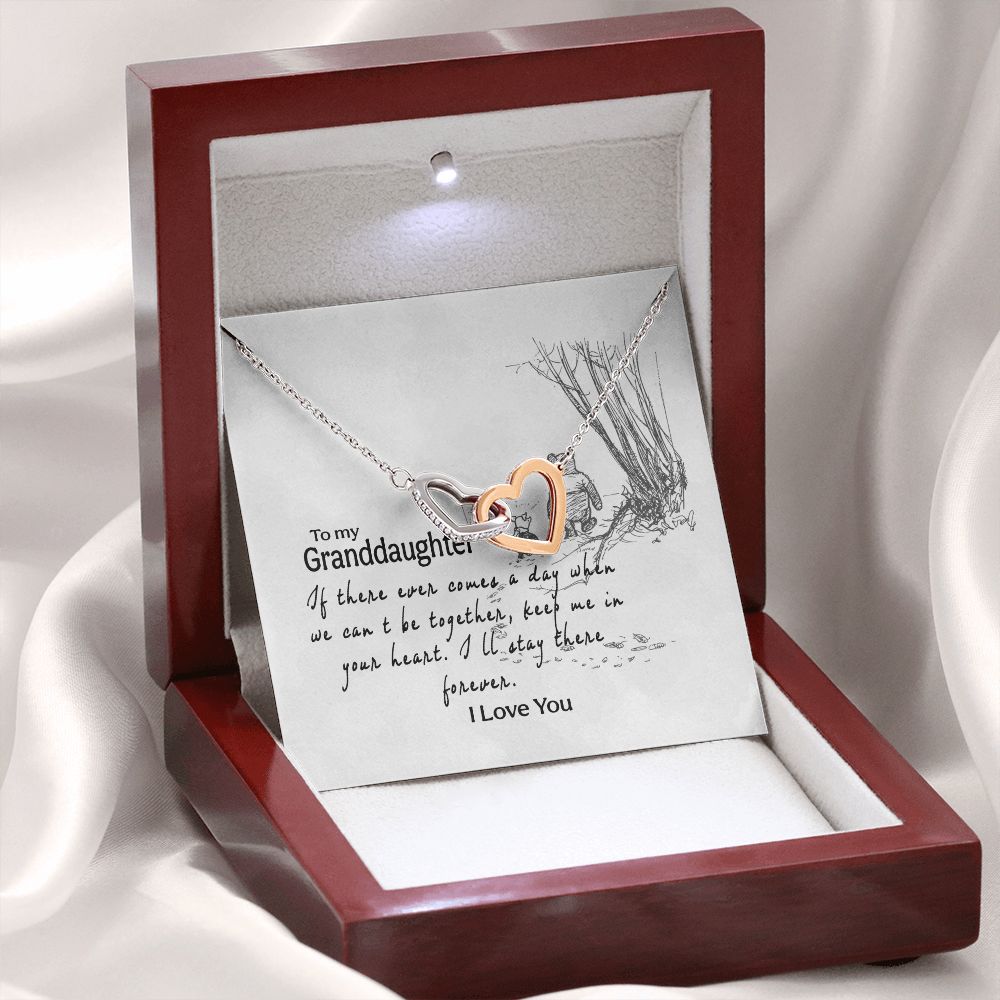 To My Granddaughter Interlocking Hearts Necklace Gift From Grandma or Grandpa