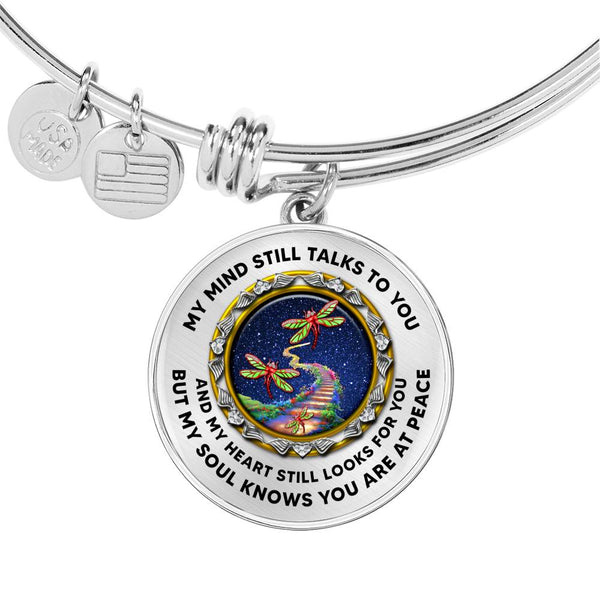 JL1407011 My Mind Still Talks To You Red Dragonflies Stairway To Heaven Circle Adjustable Luxury Bangle with Back Engraving