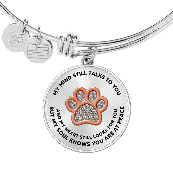 JL1507010 My Mind Rose Gold One Paw Circle Adjustable Luxury Bangle with Back Engraving